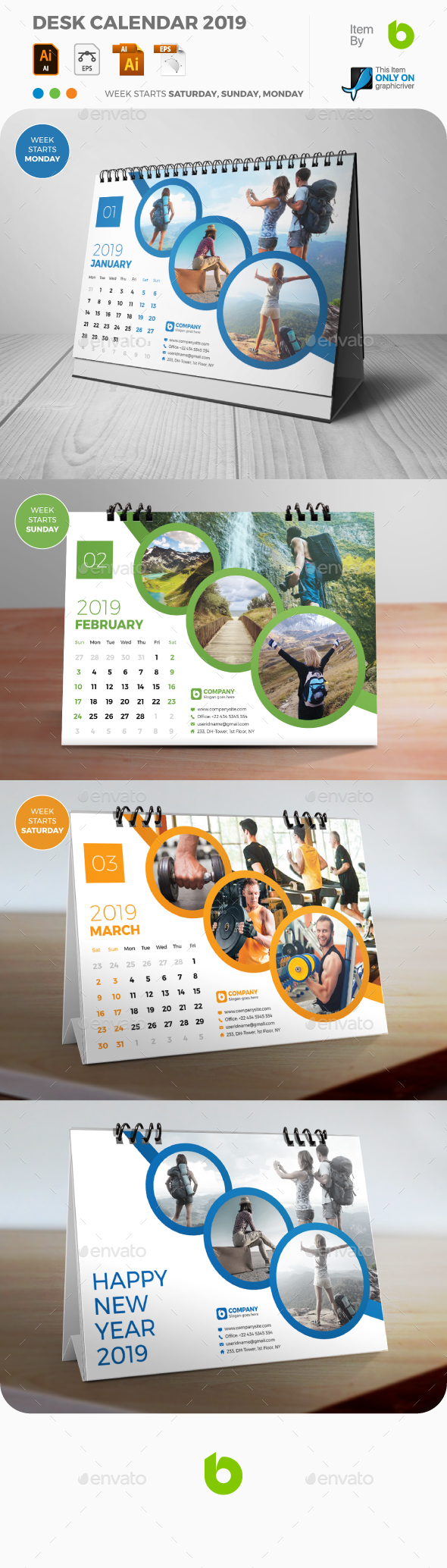 Desk Calendar 2019 - Calendars Stationery