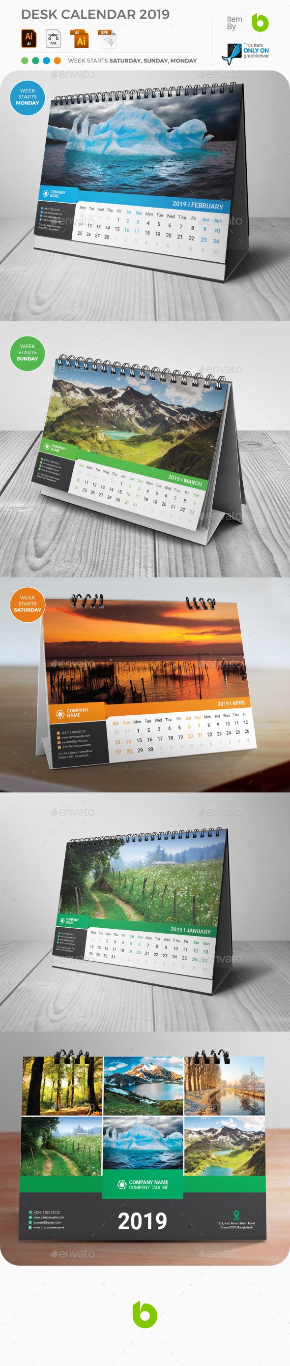 Desk Calendar 2019 - Calendars Stationery