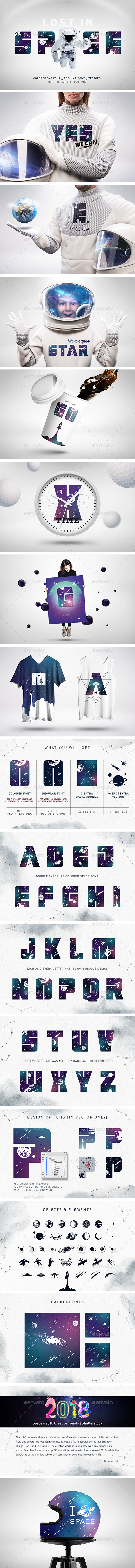 Lost In Space. Color Font (SVG)