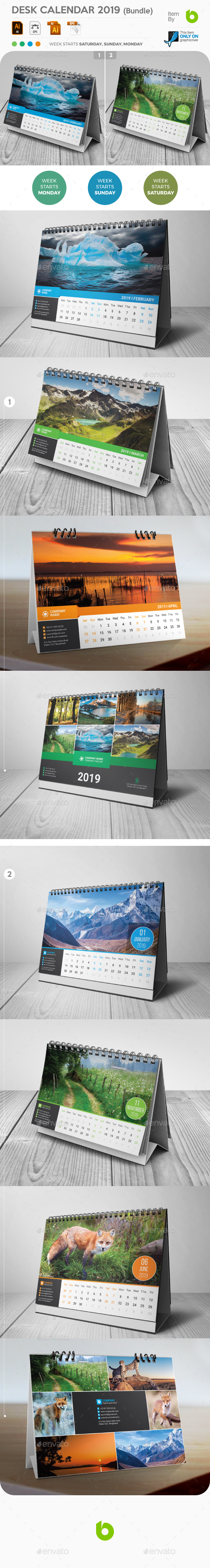 Desk Calendar 2019 Bundle - Calendars Stationery