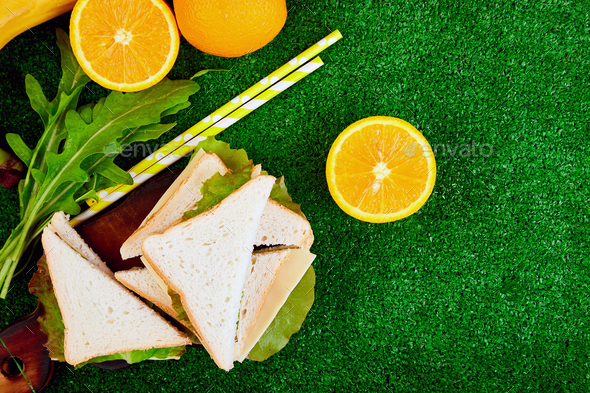 Picnic on the grass. - Stock Photo - Images