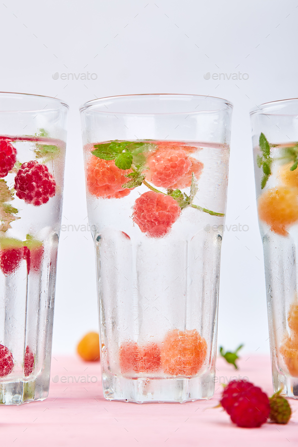 Detox infused flavored water - Stock Photo - Images