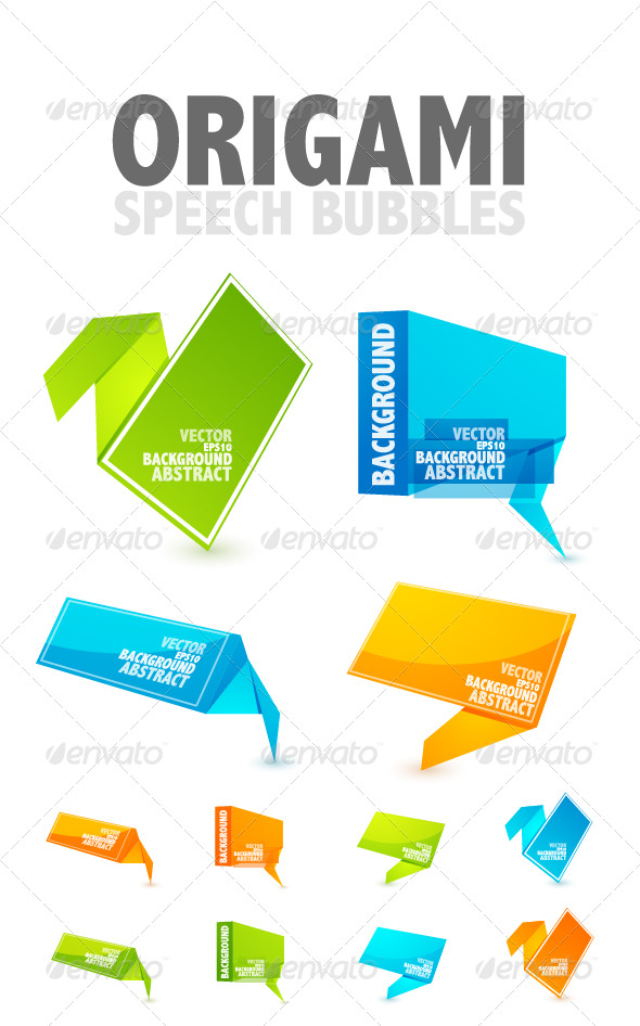 Origami speech bubbles - Web Elements Vectors