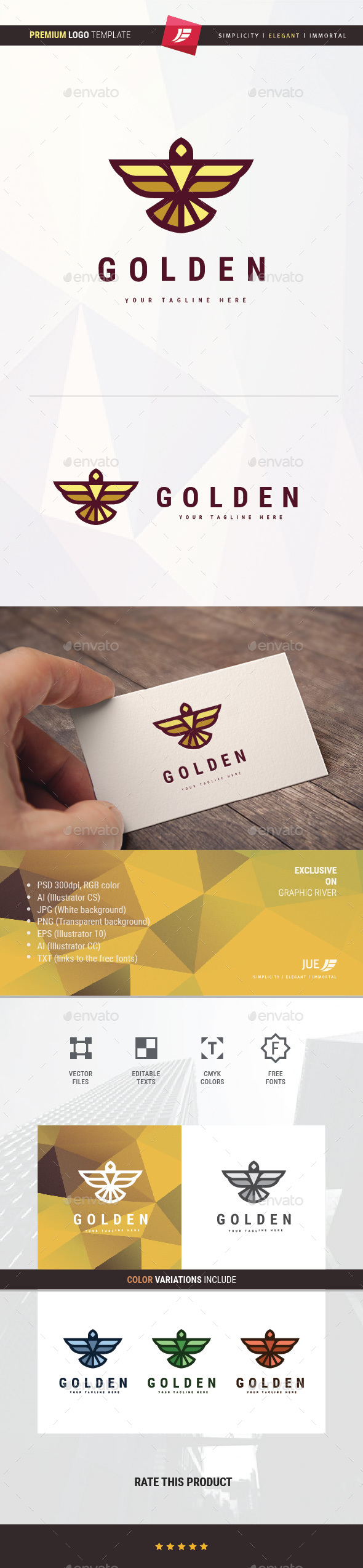Golden Eagle Logo - Animals Logo Templates
