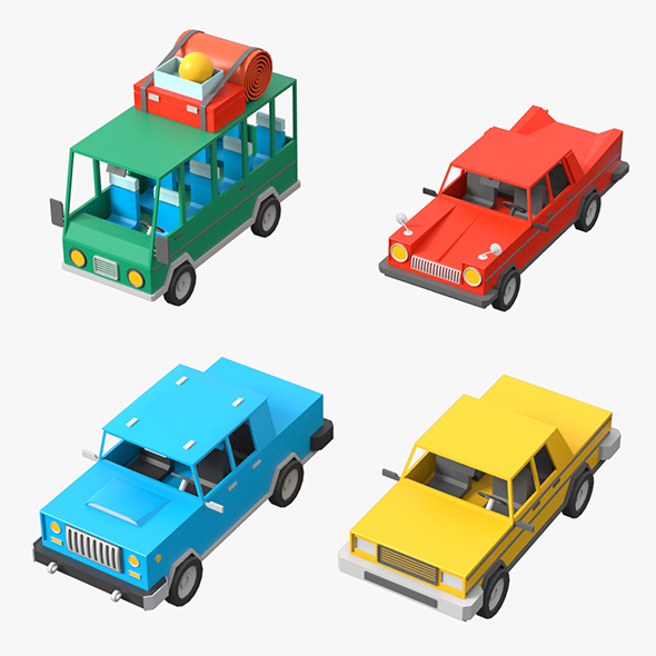 Cartoon Cars Low - 3Docean 22348157