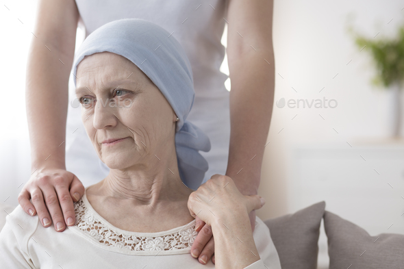 Crying elderly woman with cancer Stock Photo by bialasiewicz | PhotoDune