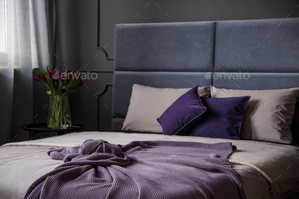 Violet feminine bedroom interior Stock Photo by bialasiewicz | PhotoDune