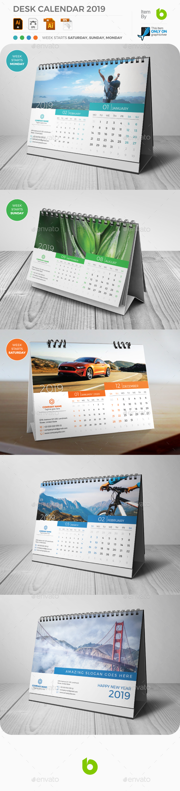 Desk Calendar 2019 - Calendars Stationery