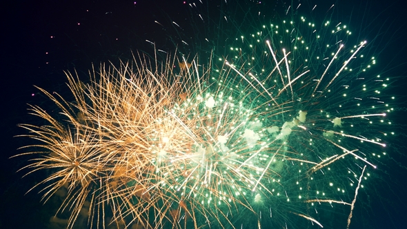 Many Fireworks Explode at a Party. alt