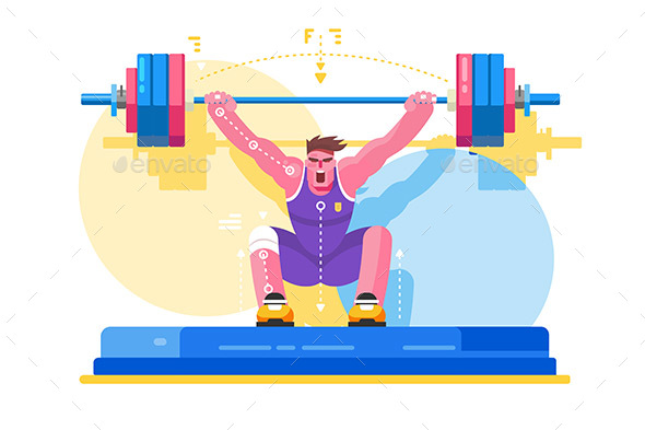 Weight Lifting Athlete Competitions - People Characters
