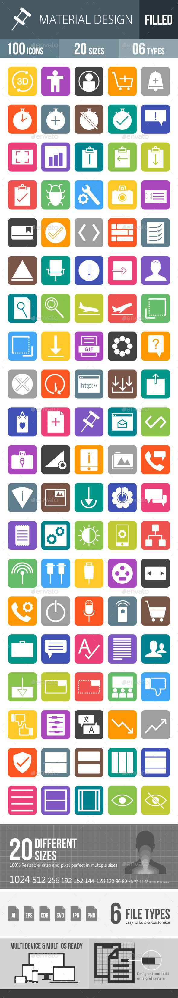 Material Design Flat Round Corner Icons - Icons