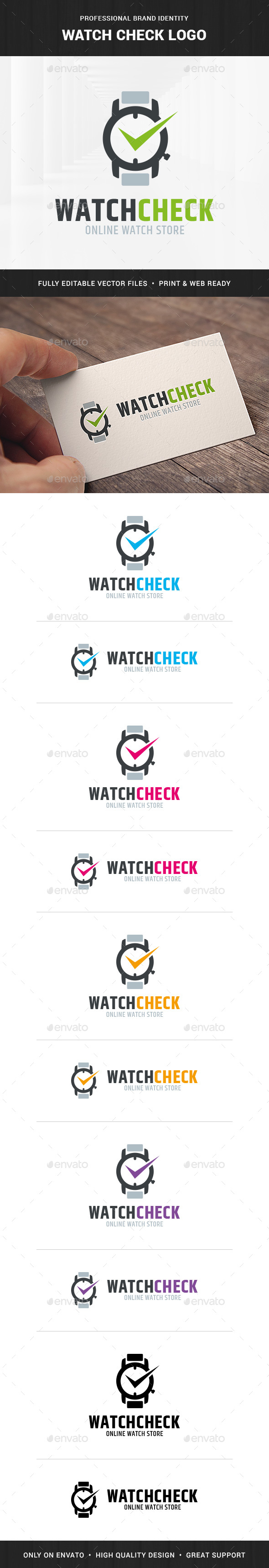Watch Check Logo Template - Objects Logo Templates
