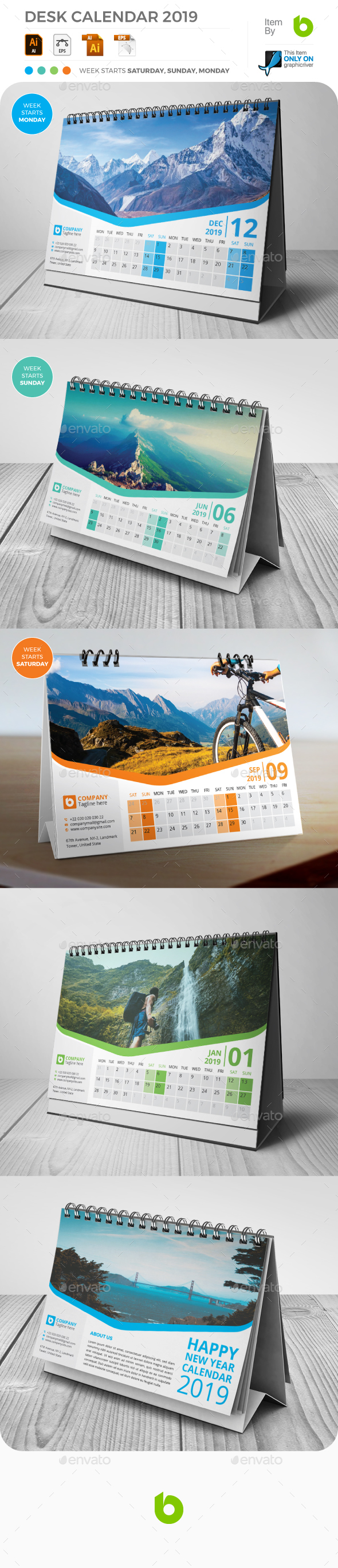 Desk Calendar 2019 - Calendars Stationery