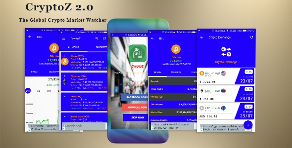 CryptoZ - Crypto Market Watcher | Android Studio Project | Admob Ads | Beautiful UI - CodeCanyon Item for Sale
