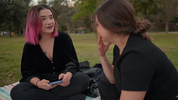 Two Young Caucasian Women Friends Sharing Leisure Time Together alt