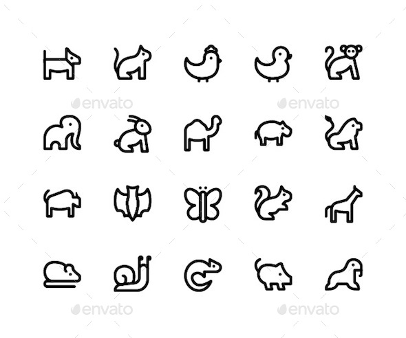 Animal Line Icons - Icons