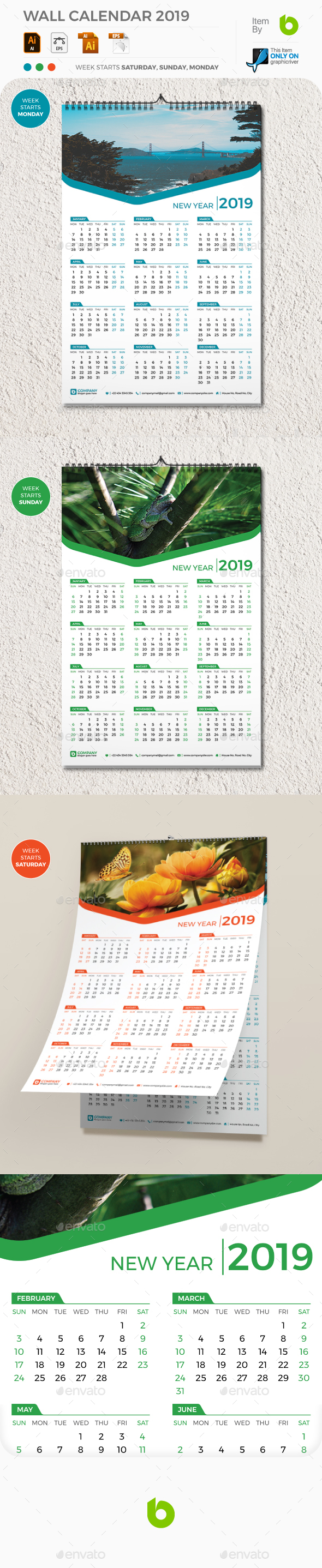 Wall Calendar 2019 - Calendars Stationery