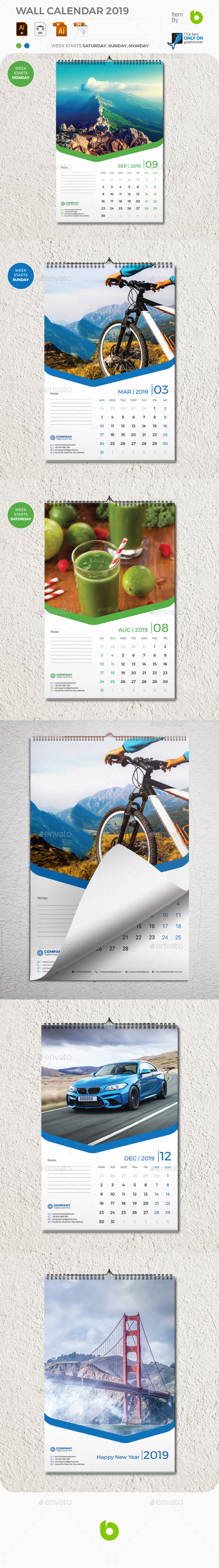 Wall Calendar 2019 - Calendars Stationery