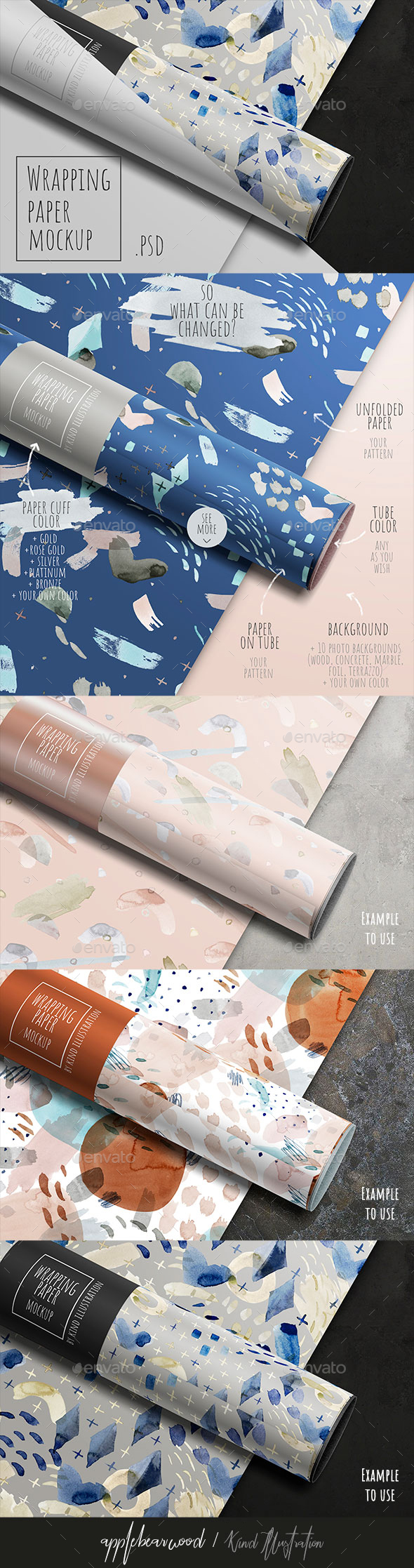 Download Wrapping Paper Mockup By Kind Illustration Graphicriver