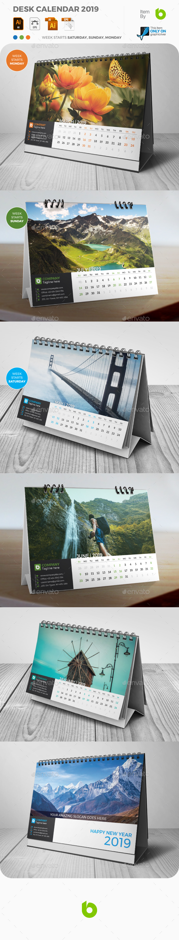 Desk Calendar 2019 - Calendars Stationery