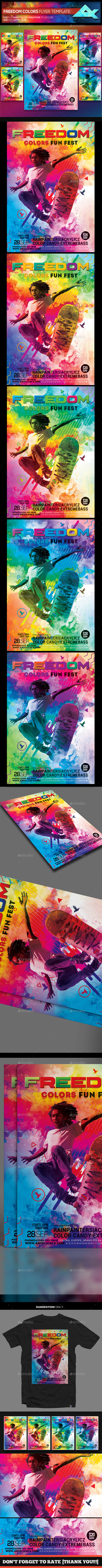 Freedom Colors Fun Fest Photoshop Flyer Template