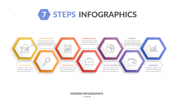 Infographic Template with 7 Steps - Infographics