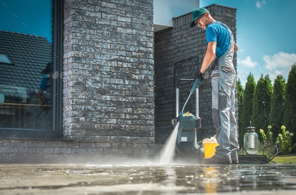 Pressure Washer Cleaning - Stock Photo - Images
