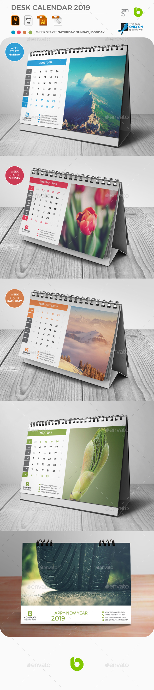 Desk Calendar 2019 - Calendars Stationery