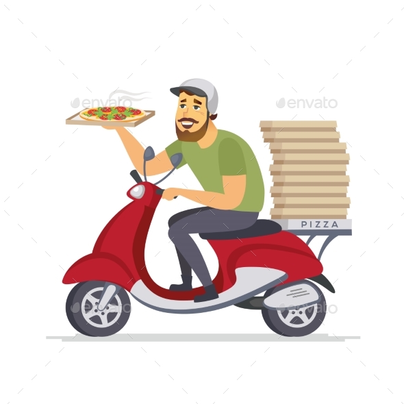 Delivery Man - Cartoon People Characters Isolated - People Characters