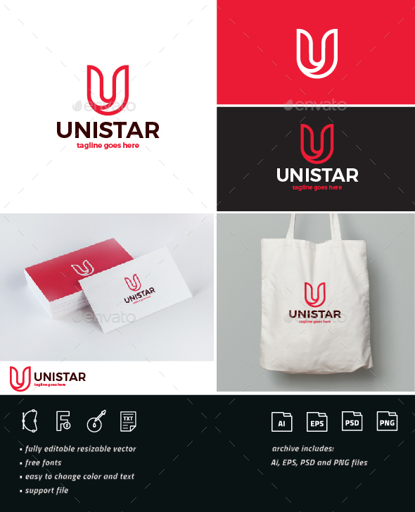 Unistar Logo • Letter U - Letters Logo Templates