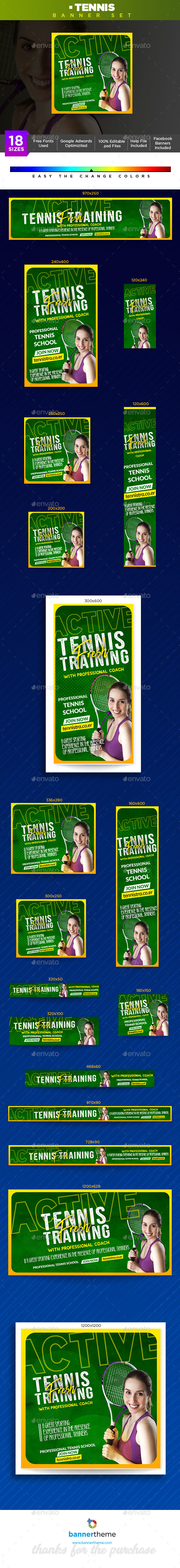Tennis Banner - Banners & Ads Web Elements