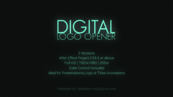 Digital Logo Opener - VideoHive 22192684