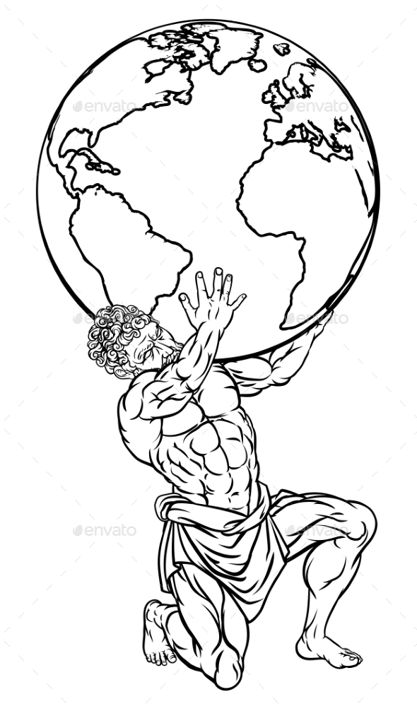 Atlas Mythology Illustration by Krisdog GraphicRiver