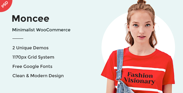 Moncee - Minimal eCommerce PSD Template - Retail PSD Templates