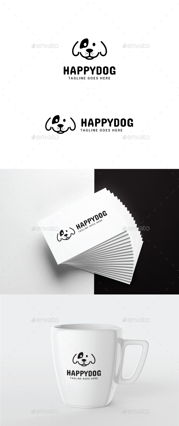 Happy Dog Logo - Animals Logo Templates