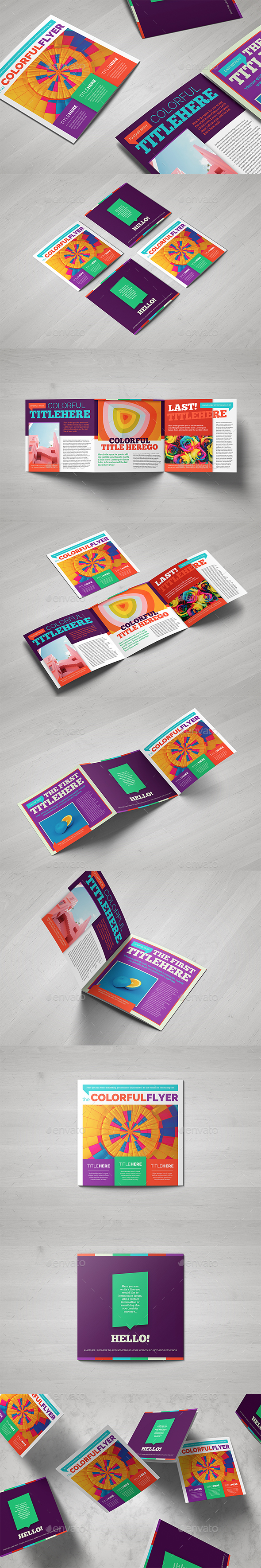 Colorful Square Brochure Template - Brochures Print Templates