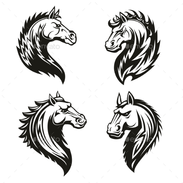 Tribal Horse Heads - Animals Characters