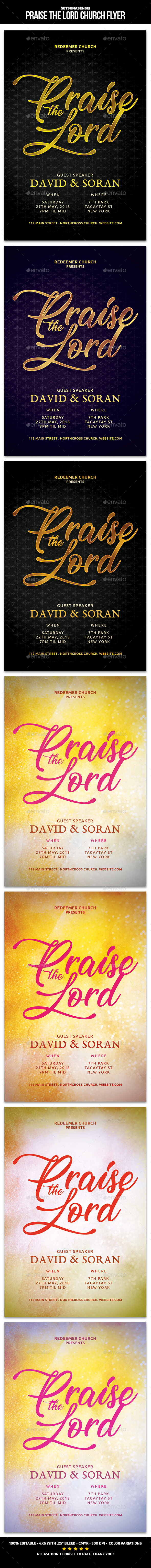 Praise the Lord Church Flyer - Church Flyers