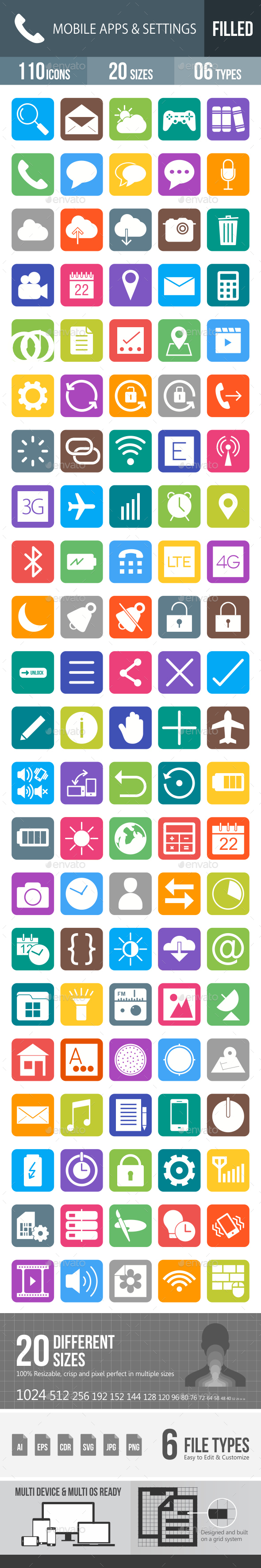 Mobile Apps & Settings Glyph Inverted Icons - Icons