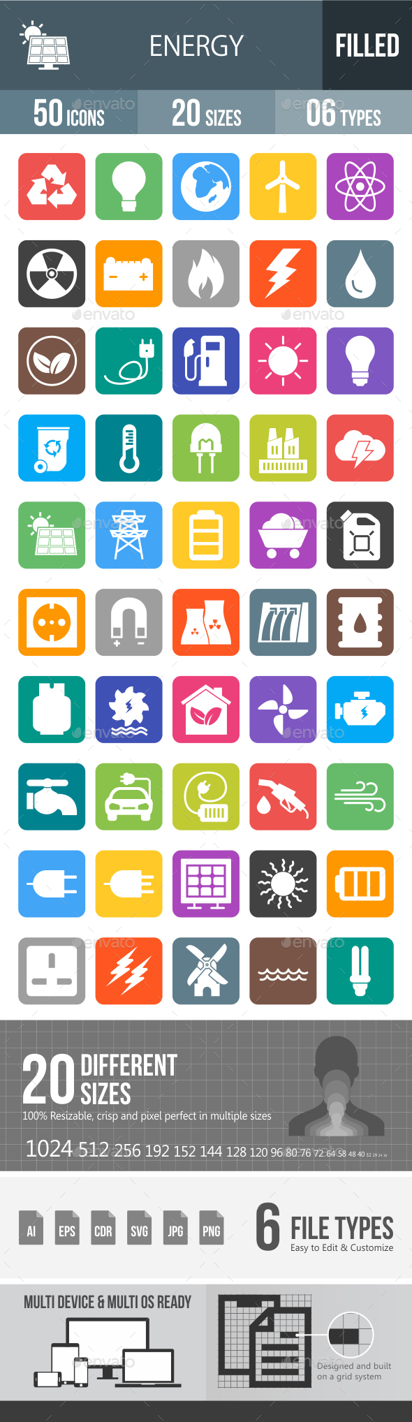 Energy Glyph Inverted Icons - Icons