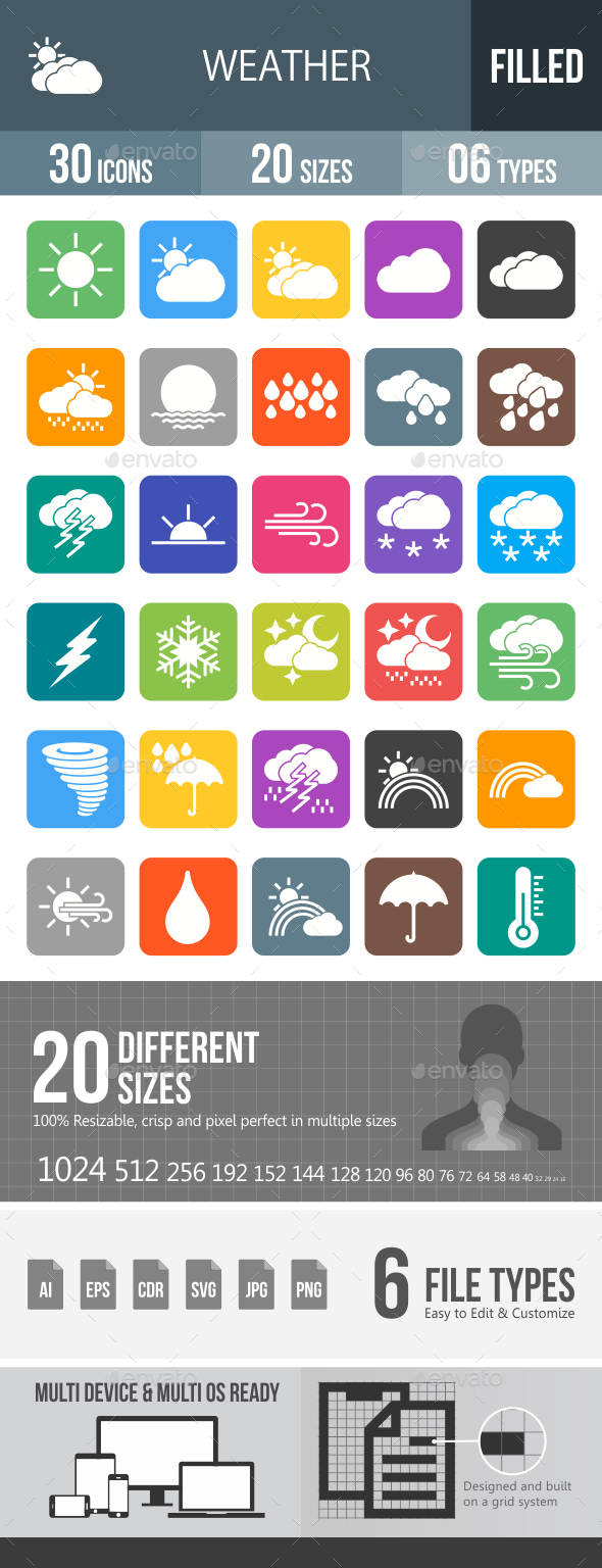 Weather Glyph Inveretd Icons - Icons