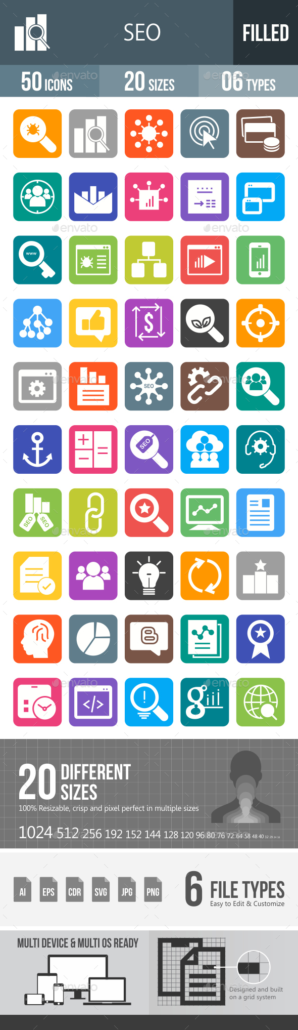 SEO Glyph Inverted Icons - Icons