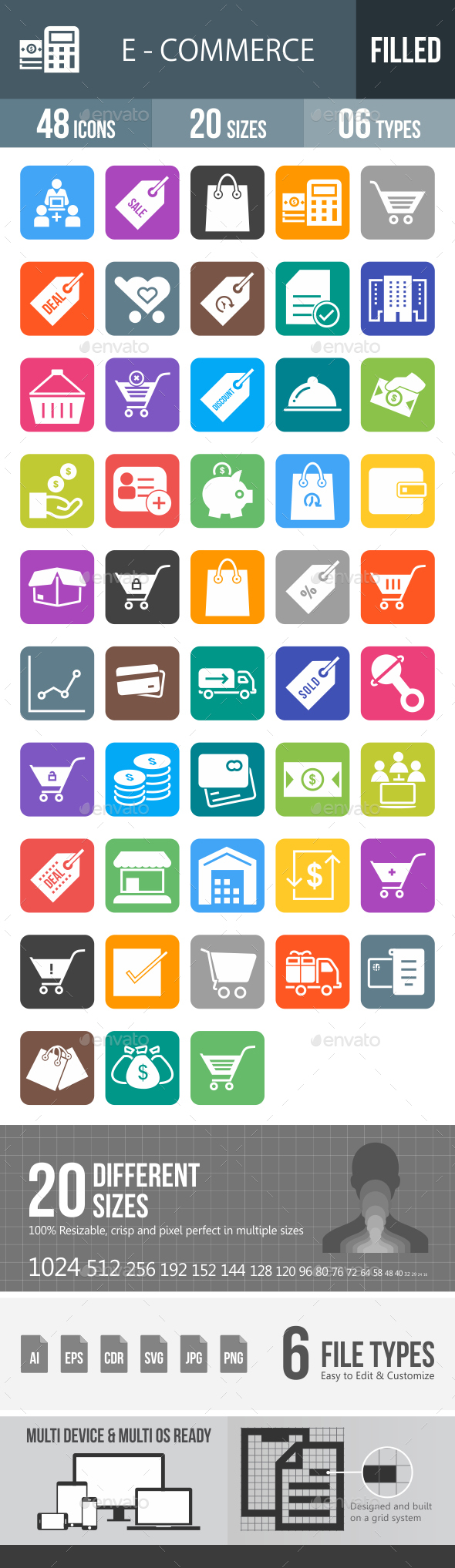 Ecommerce Glyph Inverted Icons - Icons