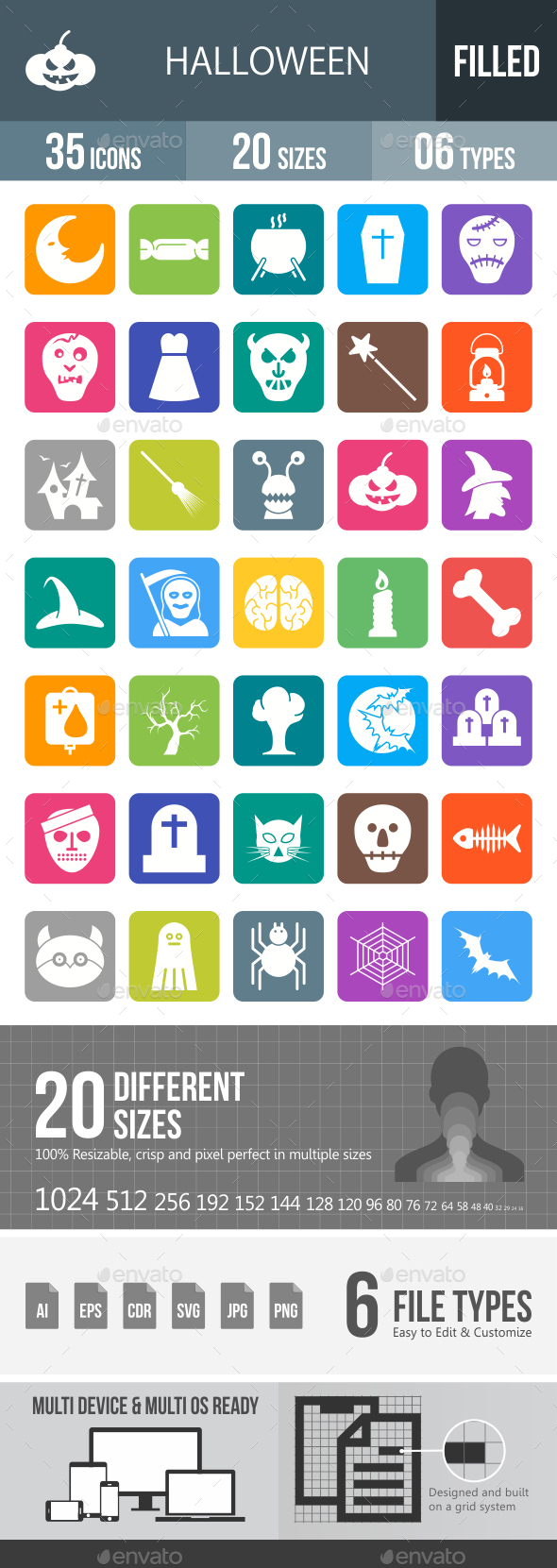 Halloween Glyph Inverted Icons - Icons
