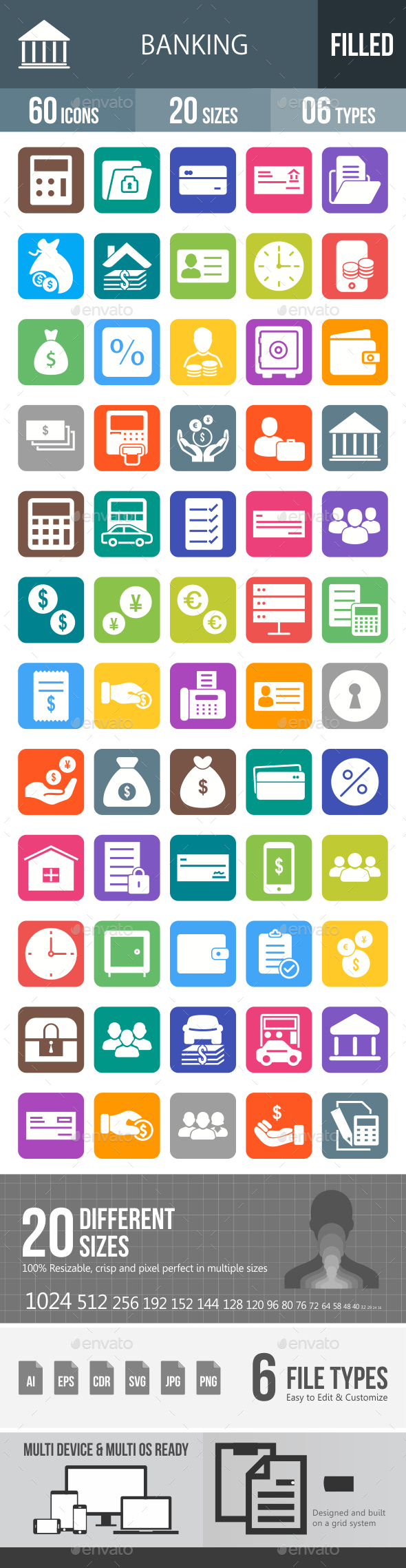 Banking Glyph Inverted Icons - Icons