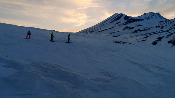 Night Skiing At The Ski Slopes alt