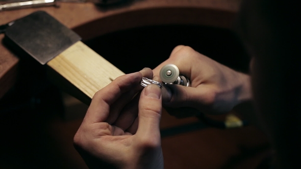 Grinding of a Silver Ring