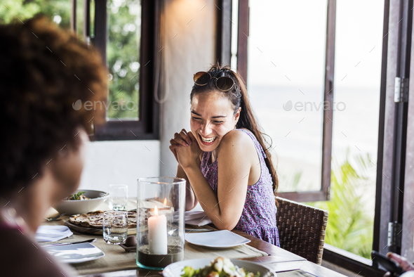 Friends having dinner at a restaurant Stock Photo by Rawpixel | PhotoDune