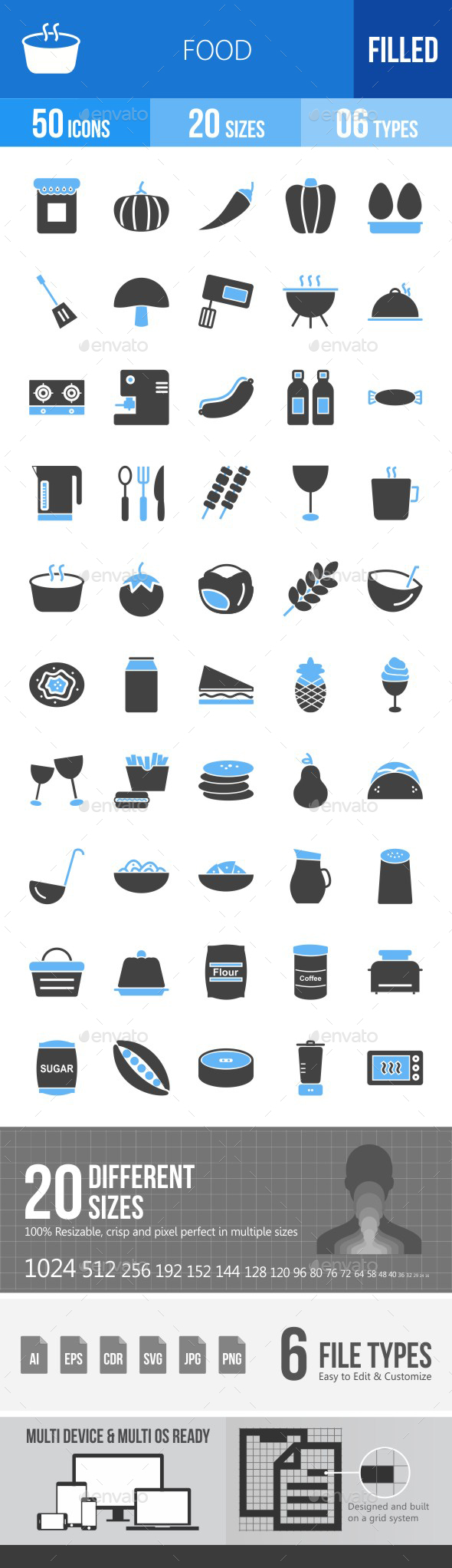Food Blue & Black Icons - Icons
