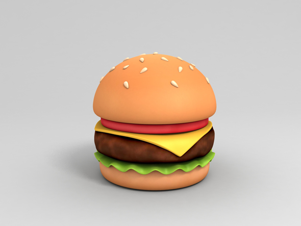 Cartoon Burger - 3Docean 22374909